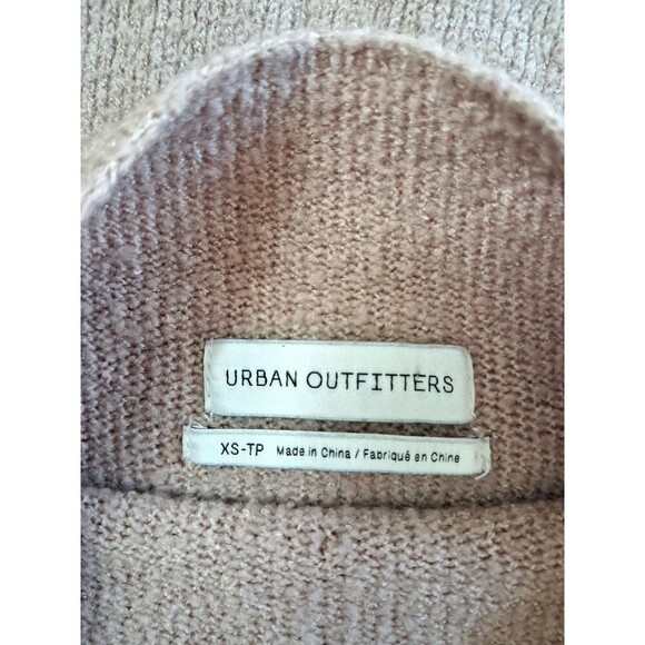 Urban Outfitters Mock Neck Sweater Womens ES-TP Tan Long sleeve, split bottom. - Picture 4 of 11